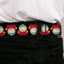 SOUTH PARK Title Logo Full Color Black/White Seatbelt Belt - South Park Cartman Flip Poses Black Webbing
