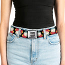 SOUTH PARK Title Logo Full Color Black/White Seatbelt Belt - South Park Cartman Flip Poses Black Webbing