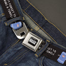 SOUTH PARK Title Logo Full Color Black/White Seatbelt Belt - South Park Towlie DON’T FORGET TO BRING A TOWEL Pose Black Webbing