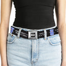 SOUTH PARK Title Logo Full Color Black/White Seatbelt Belt - South Park Towlie DON’T FORGET TO BRING A TOWEL Pose Black Webbing