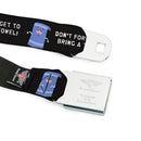 SOUTH PARK Title Logo Full Color Black/White Seatbelt Belt - South Park Towlie DON’T FORGET TO BRING A TOWEL Pose Black Webbing