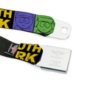 SOUTH PARK Title Logo Full Color Black/Yellow Seatbelt Belt - SOUTH PARK Boys Face Drawing and Title Logo Color Block Multi Color Webbing