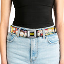 SOUTH PARK Title Logo Full Color Black/Yellow Seatbelt Belt - South Park School Kids Faces Stacked Webbing
