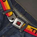 Toyota Logo Full Color Black/Red Seatbelt Belt - Toyota Racing Development TRD Logo Rally Stripe Sunset Webbing