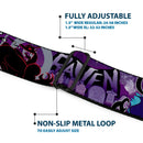 TEEN TITANS GO! Full Color Black Blue Yellow Seatbelt Belt - RAVEN/Trigon/Ghosts Cemetery Poses Purples Webbing
