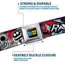 TEEN TITANS GO! Full Color Black Blue Yellow Seatbelt Belt - TEEN TITANS GO! RAVEN/Demon/Trigon Purple Webbing