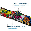 THE NEW TEEN TITANS Logo Full Color Black Red Blue Yellow Seatbelt Belt - THE NEW TEEN TITANS Issue #1 Superhero Cover Poses White Webbing