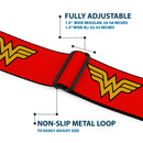Wonder Woman Logo Full Color Red Seatbelt Belt - Wonder Woman Logo Red Webbing