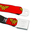 Wonder Woman Logo Full Color Red Seatbelt Belt - Wonder Woman Logo Red Webbing