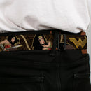 Wonder Woman 2017 Icon Full Color Black/Gold Seatbelt Belt - Wonder Woman 2017 Icon/3-Poses/Lasso of Truth Black/Brown/Golds Webbing