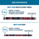 Wonder Woman 2017 Icon Full Color Black/Gold Seatbelt Belt - Wonder Woman Deflection Pose FIGHT FOR JUSTICE-BE BRAVE AND FIERCE Weathered Reds/Blues/White Webbing