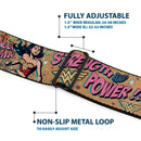 Wonder Woman Black Silver Seatbelt Belt - Wonder Woman Strength & Power Webbing