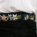 Wonder Woman Black Silver Seatbelt Belt - Wonder Woman/Stars Black/White Webbing