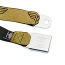 Wonder Woman Logo Reverse Brushed Black Gold Seatbelt Belt - Wonder Woman Logo Metallic Gold/Black Webbing