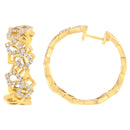 14K Yellow Gold 3/4 Cttw Diamond Honeycomb Hoop Earrings (G-H Color, SI1-SI2 Clarity) - 24MM