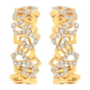 14K Yellow Gold 3/4 Cttw Diamond Honeycomb Hoop Earrings (G-H Color, SI1-SI2 Clarity) - 24MM