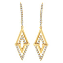 14K Yellow Gold 3/8 Cttw Double Triangle Drop and Dangle Diamond Earrings (G-H Color, SI1-SI2 Clarity)
