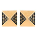 14K Rose Gold 1/4 Cttw Brown Diamond Pyramid Stud Earring (Brown Color, SI1-SI2 Clarity)