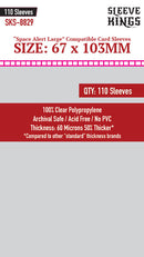 "Space Alert" Compatible Large Card Sleeves (67x103mm) 110 Pack, 60 Micron, SKS-8829