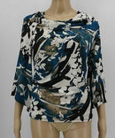 JM Collection Petite Printed Top, Size PP