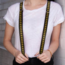 Suspenders - 1.0" - Bat Signal-2 Black Yellow Black