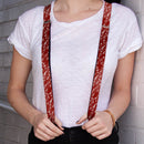 Suspenders - 1.0" - The Flash Logo5 Scattered Weathered Burgundy White