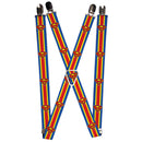 Suspenders - 1.0" - Superman Shield Stripe Blue Yellow Red