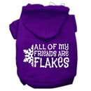 Christmas Pet Dog & Cat Hoodie Screen Printed, "All Of My Friends Are Flakes"