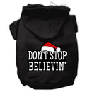 Christmas Pet Dog & Cat Hoodie Screen Printed, "Don't Stop Believin"