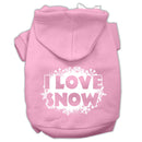 Christmas Pet Dog & Cat Hoodie Screen Printed, "I Love Snow"