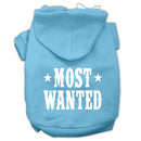 Pet Dog & Cat Hoodie Screen Printed, "Most Wanted"