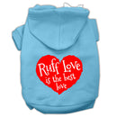 Pet Dog & Cat Hoodie Screen Printed, "Ruff Love"