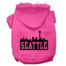 Pet Dog & Cat Hoodie Screen Printed, "Seattle Skyline"