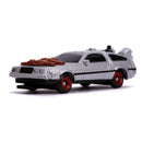 Back to the Future Trilogy die-cast 1⅔-inch Nano "Hollywood Rides" DeLorean Time Machine 3-pack