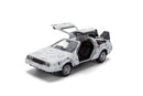Back to the Future die-cast 1:32 scale 40th Anniversary "Hollywood Rides" DeLorean Time Machine (Frost Finished)