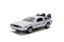 Back to the Future die-cast 1:32 scale 40th Anniversary "Hollywood Rides" DeLorean Time Machine (Frost Finished)
