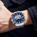 Men Watches 2025 Top Brand Luxury relogio masculino Gold Stainless Steel Band Wrist Watch For Male Clock Men Dual Display watch