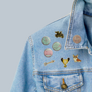 You and I Are More Than Friends, We're Like A Really Small Gang Enamel Pin in Black, Yellow and Gold