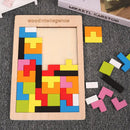 Wooden Blocks Puzzle Toy – Montessori 3D Tangram Brain Teasers