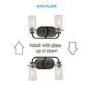 Kichler Braelyn 3 Light 24Inches Seeded Glass Vanity Light