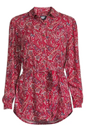 Lands End Womens Rayon Tie Waist Shirt, Large