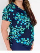 Calypsa Plus Size V-Neck Adele Swim Top