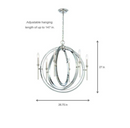 World Imports Rondure 6-Light Polished Nickel Chandelier, Adjustable Height