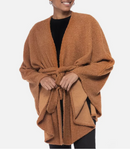 Inc International Concepts Sherpa Faux Fur Belted Kimono, One Size