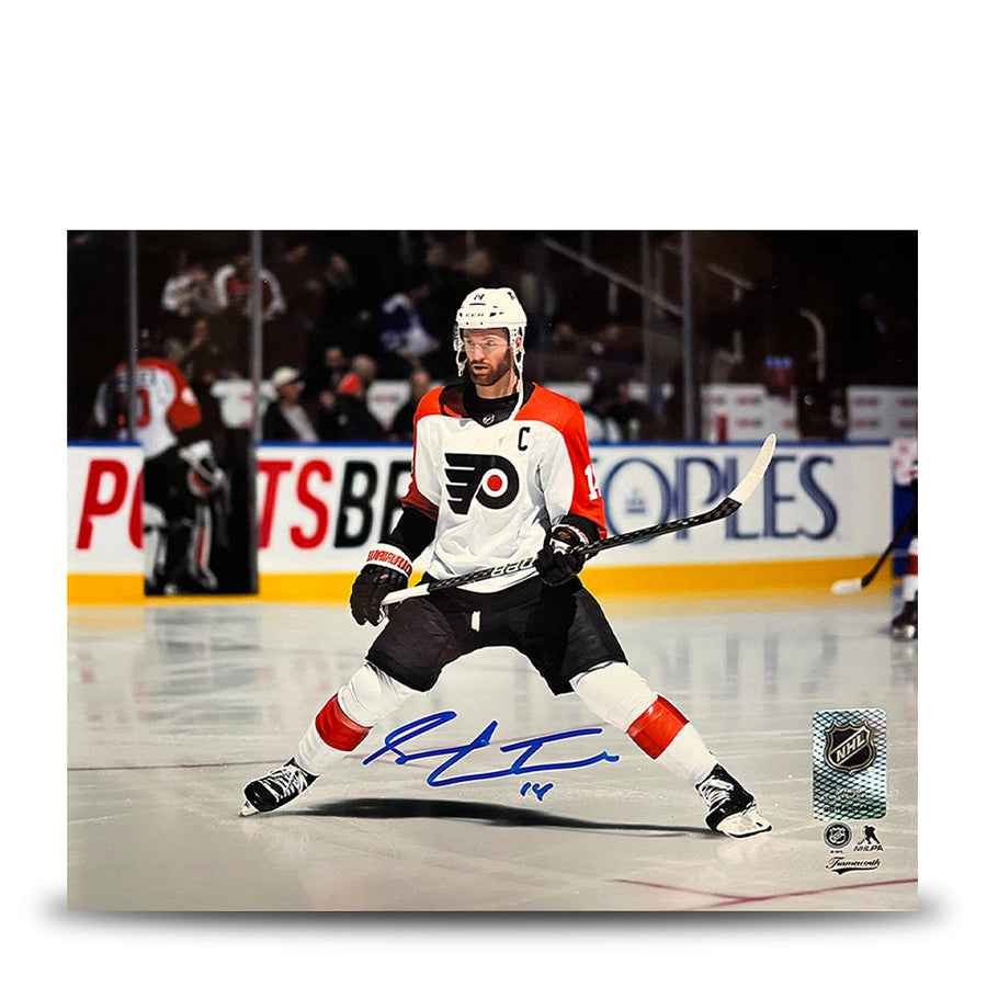 Sean Couturier Captain Skating Action Philadelphia Flyers Autographed 8
