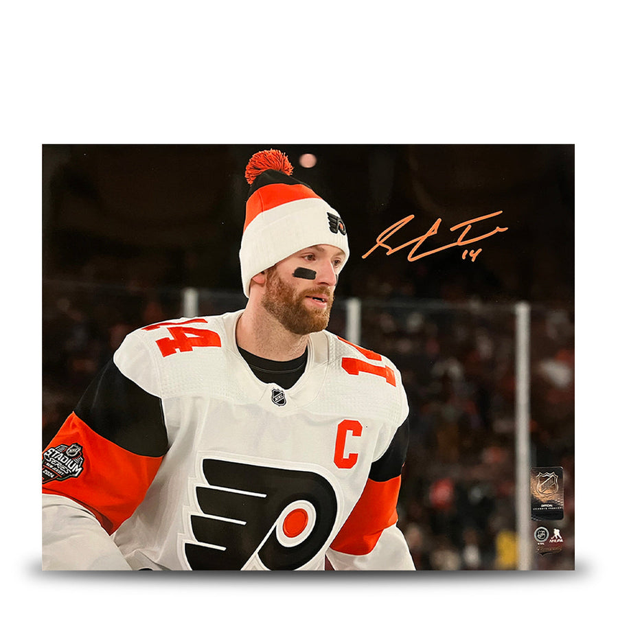 Sean Couturier 2024 Stadium Series Captain Debut Philadelphia Flyers Autographed 16x20 Photo
