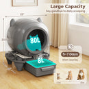 Self-Cleaning Litter Box with App Control for Multi-Cat Homes