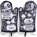 Set of 2 Kitchen Witch Oven Mitt | Pot Holders Hanging Oven Gloves Set