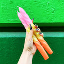 Set of 2 Taper Candle in Pink Yellow Orange | Aesthetic Retro Spiral Ombre Dinner Candlesticks | Gift for Her