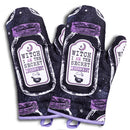 Set of 2 Witch Herbs Oven Mitt | Pot Holders Hanging Oven Gloves Set